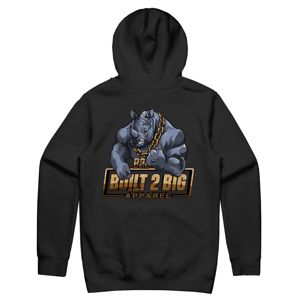 B2B Rhino - Gold Front & Rear Unisex Hoodie